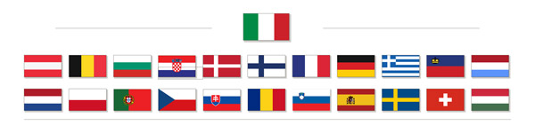 Our European Sales Market - Italy, Austria, Belgium, Bulgaria, Croatia, Denmark, Finland, France, Germany, Greece, Lichtestein, Luzembourg, Netherlands, Poland, Portugal, Czech Republic, Slovak Republic, Romania, Slovenia, Spain, Switzerland, Hungart, Sweden  
